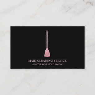 Maid Cleaning House Sparkling rose gold Business Card