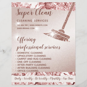 Maid Cleaning House Sparkling Rose Gold Flyer