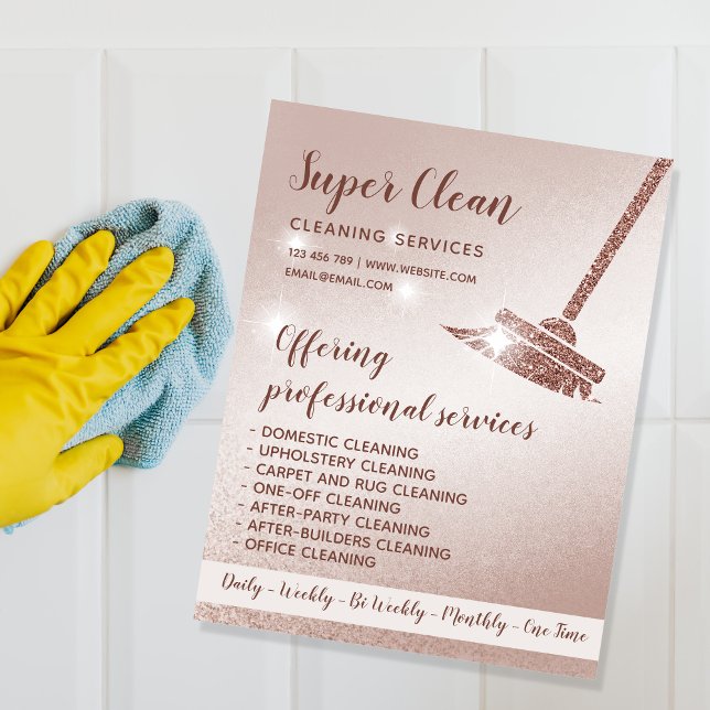 Maid Cleaning House Sparkling Rose Gold Flyer (Creator Uploaded)