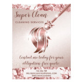 Maid Cleaning House Sparkling Rose Gold Flyer (Back)