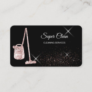 Maid Cleaning House Sparkling rose gold vacuum  Bu Business Card