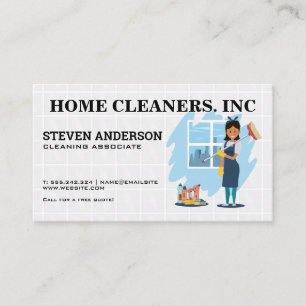 Maid Cleaning Household Business Card