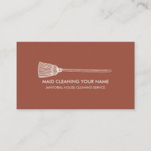 Maid Cleaning Housekeeper cute terracotta Business Card