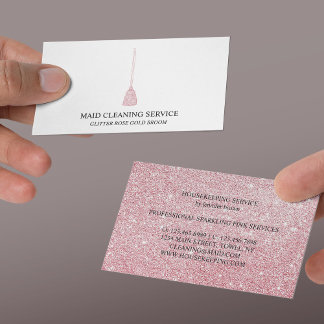 Maid Cleaning Housekeeper Sparkling Business Card