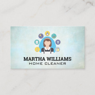 Maid Cleaning Products and Tools Business Card