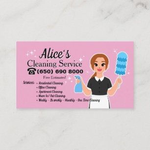 Maid Cleaning Service Housekeeping Janitor Lady Business Card