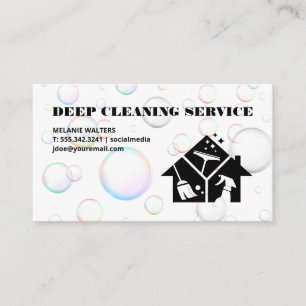 Maid   Cleaning Service   Soap Bubbles Business Card