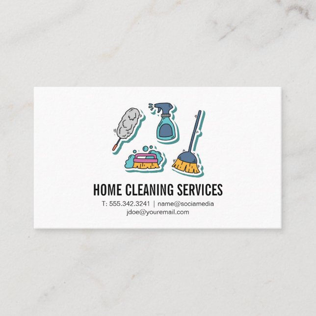 Maid Cleaning Services and Equipment Business Card (Front)