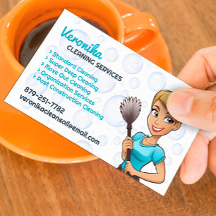 Maid Cleaning Services Business Card