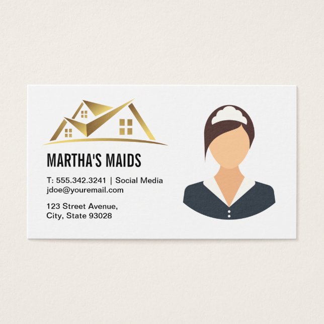 Maid Cleaning Services | House Gold Logo (Front)