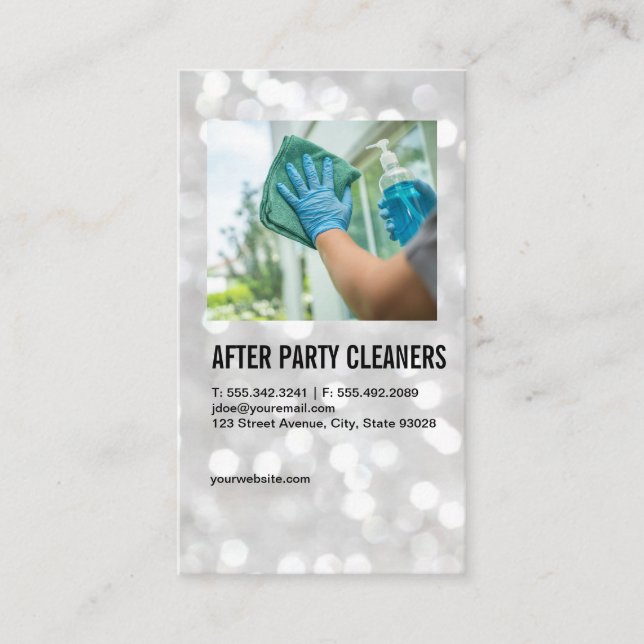 Maid Cleaning Window | Home Services Business Card (Front)