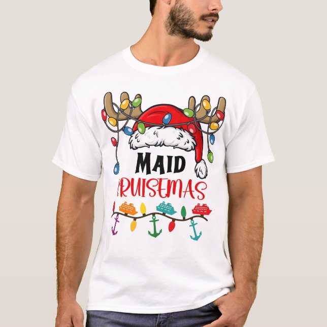 Maid Cruisemas Matching Christmas Pajamas T-Shirt (Front)