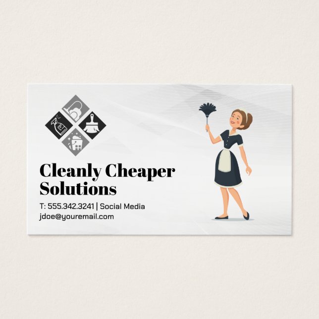 Maid Dusting | Cleaning Service Icons (Front)