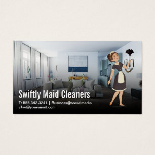 Maid Dusting Living Room