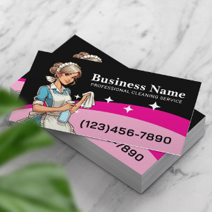 Maid Home Cleaning Service Housekeeping Business Card