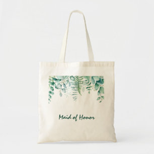 Maid honour wedding eucalyptus greenery green  tote bag