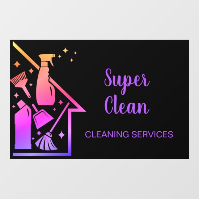 Maid House Cleaning Housekeeping Holograph Window Cling (Sheet)