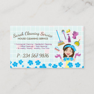 Maid House Cleaning Service Business Card