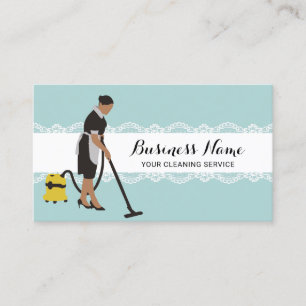 Maid House Cleaning Service Pastel Teal Business Card