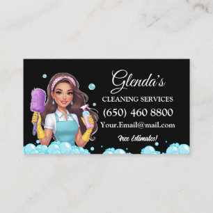 Maid Janitorial Cleaning Service Business Cards