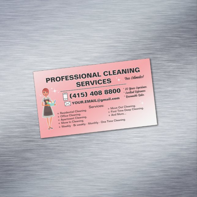 Maid Janitorial Lady Business Card House Cleaning  (In Situ)