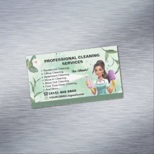 Maid Janitorial Lady Business Card House Cleaning 