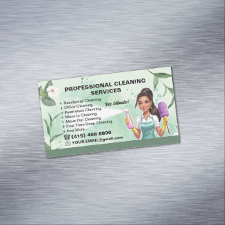Maid Janitorial Lady Business Card House Cleaning 