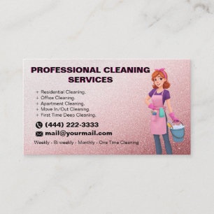  Maid Janitorial Lady House Cleaning Business Card