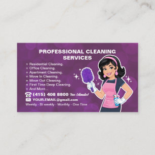 Maid Janitorial Lady House Cleaning Service Business Card
