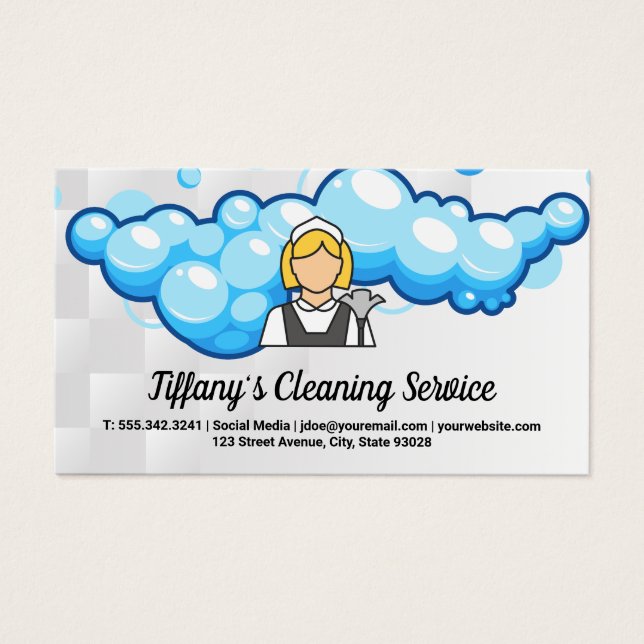 Maid Logo | Cleaning Soap Bubbles (Front)