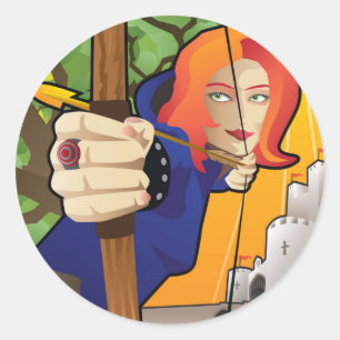 Maid Marian of Robin Hood lore Classic Round Sticker