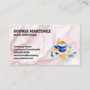 Maid   Mop and Broom   Soap Suds Business Card