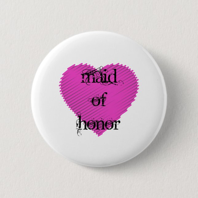 Maid of Honor 6 Cm Round Badge (Front)