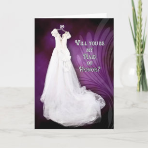 MAID OF HONOR - BRIDAL PARTY ATTENDANT REQUEST INVITATION
