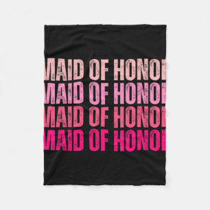 Maid Of Honor Bride Squad I Do Crew Pink Bachelore Fleece Blanket