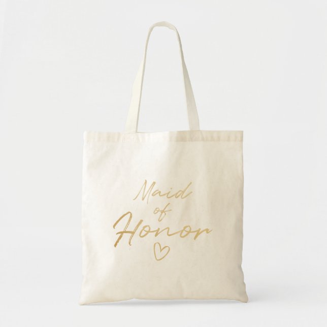 Maid of Honor - Gold faux foil tote bag (Front)
