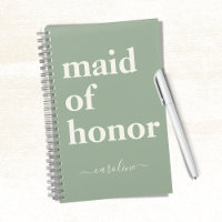 Maid of Honor Minimalist Modern Name | Sage Green