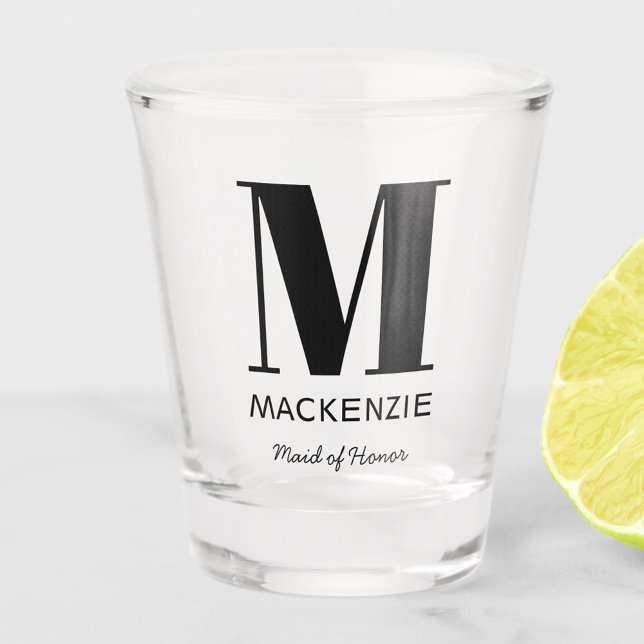 Maid of Honor Monogram Name Shot Glass (Creator Uploaded)