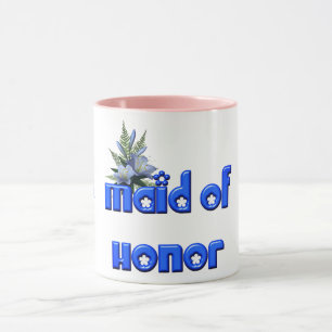 Maid Of Honor Personalized Wedding Blue  Mug