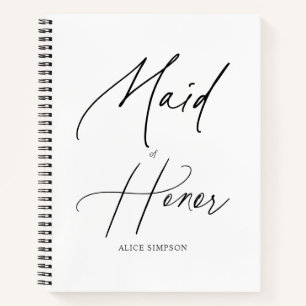 Maid Of Honor Script Handwriting Notebook
