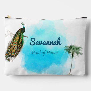 Maid of Honor Vintage Peacock Favor Accessory Pouch