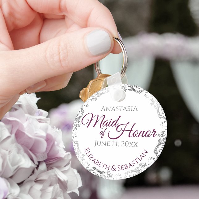 Maid of Honor Wedding Gift Cassis Pruple Key Ring (Creator Uploaded)