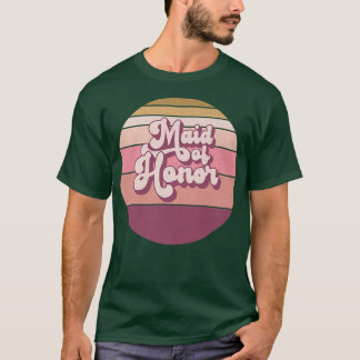 Maid of HonorBachelorette, Hen Night Retro Vintage T-Shirt