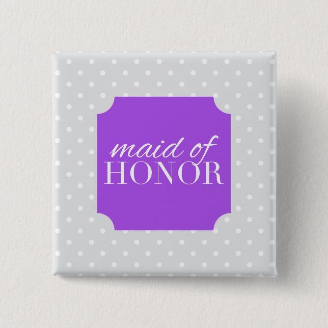 maid of honour 15 cm square badge (Front)