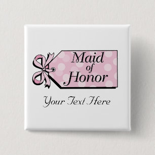 Maid of Honour 15 Cm Square Badge