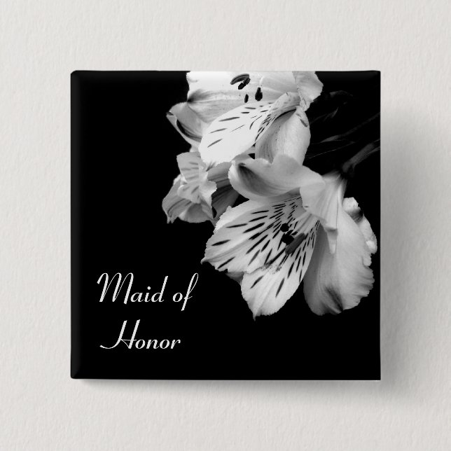 Maid of Honour Alstroemeria Lily Button (Front)