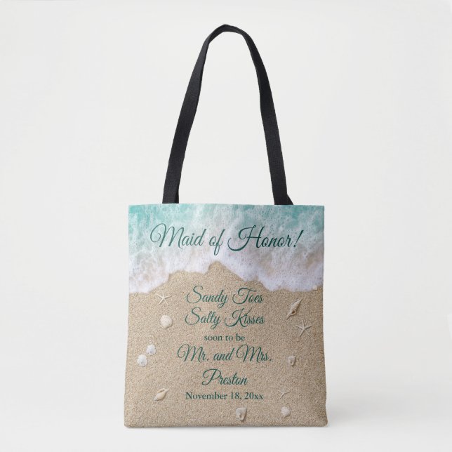 Maid of Honour Beach Waves Sandy Toes Tote Bag (Front)