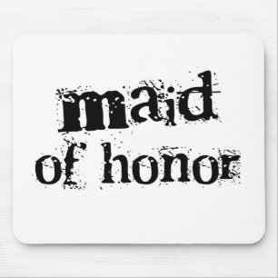 Maid of Honour Black Text Mouse Mat