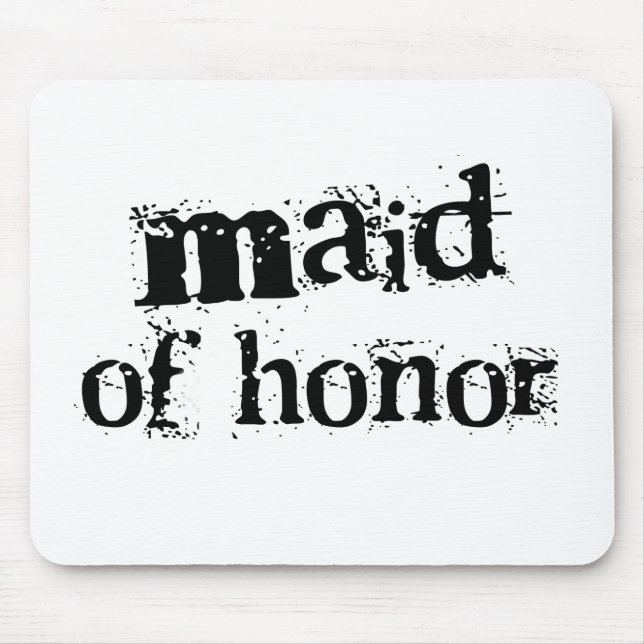 Maid of Honour Black Text Mouse Mat (Front)