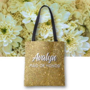 Maid of honour Bling! Custom cute Wedding attendan Tote Bag